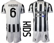 Wholesale Cheap Youth 2021-2022 Club Juventus home white 6 Adidas Soccer Jersey