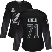 Cheap Adidas Lightning #71 Anthony Cirelli Black Alternate Authentic Women's 2020 Stanley Cup Champions Stitched NHL Jersey