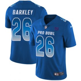Wholesale Cheap Nike Giants #26 Saquon Barkley Royal Men\'s Stitched NFL Limited NFC 2019 Pro Bowl Jersey