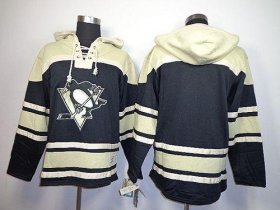 Wholesale Cheap Penguins Blank Black Sawyer Hooded Sweatshirt Stitched NHL Jersey