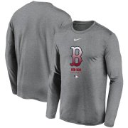 Wholesale Cheap Men's Boston Red Sox Nike Charcoal Authentic Collection Legend Performance Long Sleeve T-Shirt