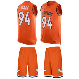 Wholesale Cheap Nike Broncos #94 DeMarcus Ware Orange Team Color Men\'s Stitched NFL Limited Tank Top Suit Jersey