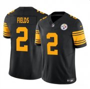Cheap Men's Pittsburgh Steelers #2 Justin Fields Black 2024 F.U.S.E. Color Rush Limited Football Stitched Jersey