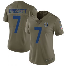 Wholesale Cheap Nike Colts #7 Jacoby Brissett Olive Women\'s Stitched NFL Limited 2017 Salute to Service Jersey