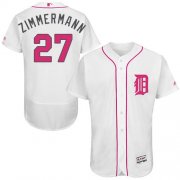 Wholesale Cheap Tigers #27 Jordan Zimmermann White Flexbase Authentic Collection Mother's Day Stitched MLB Jersey