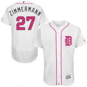 Wholesale Cheap Tigers #27 Jordan Zimmermann White Flexbase Authentic Collection Mother\'s Day Stitched MLB Jersey