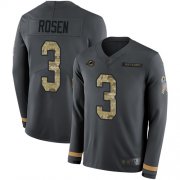 Wholesale Cheap Nike Dolphins #3 Josh Rosen Anthracite Salute to Service Men's Stitched NFL Limited Therma Long Sleeve Jersey