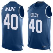 Wholesale Cheap Nike Colts #40 Spencer Ware Royal Blue Team Color Men's Stitched NFL Limited Tank Top Jersey