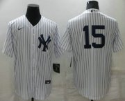 Wholesale Cheap Men's New York Yankees #15 Thurman Munson White No Name Stitched MLB Nike Cool Base Jersey