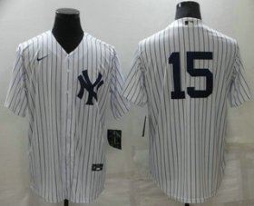 Wholesale Cheap Men\'s New York Yankees #15 Thurman Munson White No Name Stitched MLB Nike Cool Base Jersey