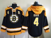 Wholesale Cheap Men's Boston Bruins #4 Bobby Orr Black Ageless Must Have Lace Up Pullover Hoodie