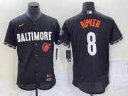 Wholesale Cheap Men's Baltimore Orioles #8 Cal Ripken Jr Black 2023 City Connect Flex Base Stitched Jersey