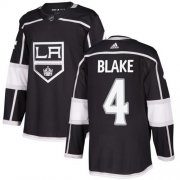 Wholesale Cheap Adidas Kings #4 Rob Blake Black Home Authentic Stitched NHL Jersey