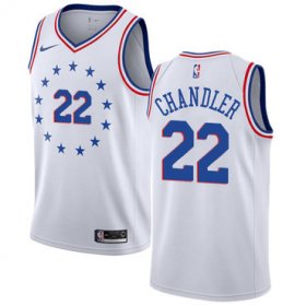 Wholesale Cheap Men\'s Philadelphia 76ers #22 Wilson Chandler Swingman White Basketball Earned Edition Jersey