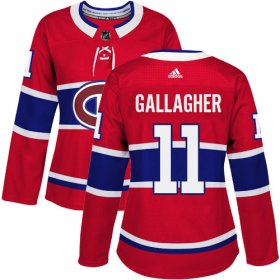 Wholesale Cheap Adidas Canadiens #11 Brendan Gallagher Red Home Authentic Women\'s Stitched NHL Jersey