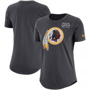 Wholesale Cheap NFL Women's Washington Redskins Nike Anthracite Crucial Catch Tri-Blend Performance T-Shirt