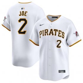 Cheap Men\'s Pittsburgh Pirates #2 Connor Joe White Home Limited Baseball Stitched Jersey