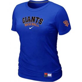 Wholesale Cheap Women\'s San Francisco Giants Nike Short Sleeve Practice MLB T-Shirt Blue