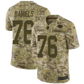 Wholesale Cheap Nike Packers #76 Mike Daniels Camo Youth Stitched NFL Limited 2018 Salute to Service Jersey