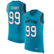 Wholesale Cheap Nike Panthers #99 Kawann Short Blue Alternate Men's Stitched NFL Limited Rush Tank Top Jersey