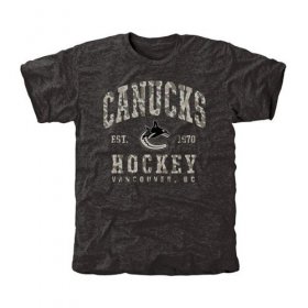 Wholesale Cheap Men\'s Vancouver Canucks Black Camo Stack T-Shirt
