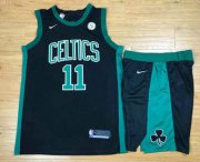 Wholesale Cheap Men's Boston Celtics #11 Kyrie Irving Black 2017-2018 Nike Swingman General Electric Stitched NBA Jersey With Shorts