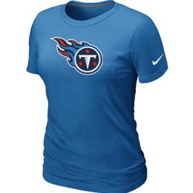 Wholesale Cheap Women\'s Nike Tennessee Titans Logo NFL T-Shirt Light Blue