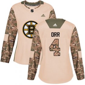Wholesale Cheap Adidas Bruins #4 Bobby Orr Camo Authentic 2017 Veterans Day Women\'s Stitched NHL Jersey