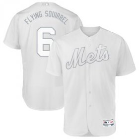 Wholesale Cheap New York Mets #6 Jeff McNeil Flying Squirrel Majestic 2019 Players\' Weekend Flex Base Authentic Player Jersey White