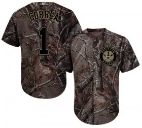 Wholesale Cheap Astros #1 Carlos Correa Camo Realtree Collection Cool Base Stitched MLB Jersey