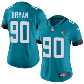 Wholesale Cheap Nike Jaguars #90 Taven Bryan Teal Green Alternate Women\'s Stitched NFL Vapor Untouchable Limited Jersey