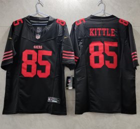 Wholesale Cheap Men\'s San Francisco 49ers #85 George Kittle Black 2023 F.U.S.E. Vapor Untouchable Limited Stitched Football Jersey