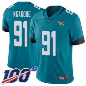 Wholesale Cheap Nike Jaguars #91 Yannick Ngakoue Teal Green Alternate Men\'s Stitched NFL 100th Season Vapor Limited Jersey