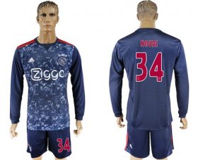 Wholesale Cheap Ajax #34 Nouri Away Long Sleeves Soccer Club Jersey