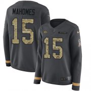 Wholesale Cheap Nike Chiefs #15 Patrick Mahomes Anthracite Salute to Service Women's Stitched NFL Limited Therma Long Sleeve Jersey