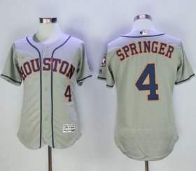 Wholesale Cheap Astros #4 George Springer Grey Flexbase Authentic Collection Stitched MLB Jersey