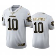 Wholesale Cheap San Francisco 49ers #10 Jimmy Garoppolo Men's Nike White Golden Edition Vapor Limited NFL 100 Jersey