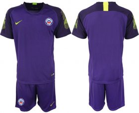 Wholesale Cheap Chile Blank Purple Goalkeeper Soccer Country Jersey
