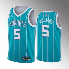 Wholesale Cheap Men\'s Charlotte Hornets #5 Mark Williams 2022 Draft Stitched Basketball Jersey