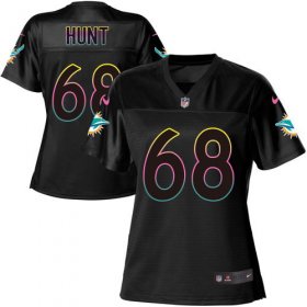 Wholesale Cheap Nike Dolphins #68 Robert Hunt Black Women\'s NFL Fashion Game Jersey