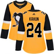 Wholesale Cheap Adidas Penguins #24 Dominik Kahun Gold Alternate Authentic Women's Stitched NHL Jersey