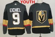 Wholesale Cheap Youth Adidas Vegas Golden Knights #9 Jack Eichel Grey Home Authentic Stitched NHL Jersey