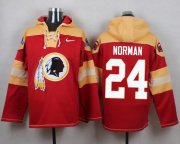 Wholesale Cheap Nike Redskins #24 Josh Norman Burgundy Red Player Pullover NFL Hoodie