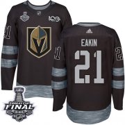 Wholesale Cheap Adidas Golden Knights #21 Cody Eakin Black 1917-2017 100th Anniversary 2018 Stanley Cup Final Stitched NHL Jersey