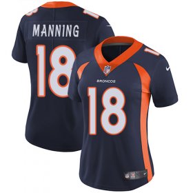 Wholesale Cheap Nike Broncos #18 Peyton Manning Blue Alternate Women\'s Stitched NFL Vapor Untouchable Limited Jersey