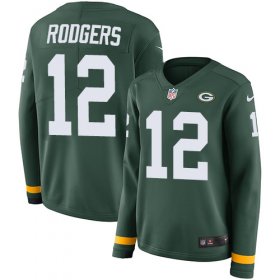 Wholesale Cheap Nike Packers #12 Aaron Rodgers Green Team Color Women\'s Stitched NFL Limited Therma Long Sleeve Jersey