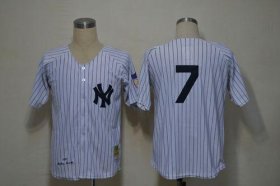 Wholesale Cheap Mitchell And Ness 1951 Yankees #7 Mickey Mantle White Throwback Stitched MLB Jersey