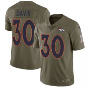 Wholesale Cheap Nike Broncos #30 Terrell Davis Olive Men's Stitched NFL Limited 2017 Salute to Service Jersey