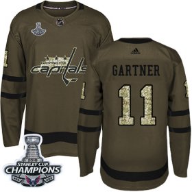 Wholesale Cheap Adidas Capitals #11 Mike Gartner Green Salute to Service Stanley Cup Final Champions Stitched NHL Jersey
