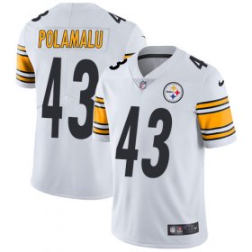 Wholesale Cheap Nike Steelers #43 Troy Polamalu White Men\'s Stitched NFL Vapor Untouchable Limited Jersey
